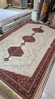 فرش ماشینی نقش کهکشان کرم